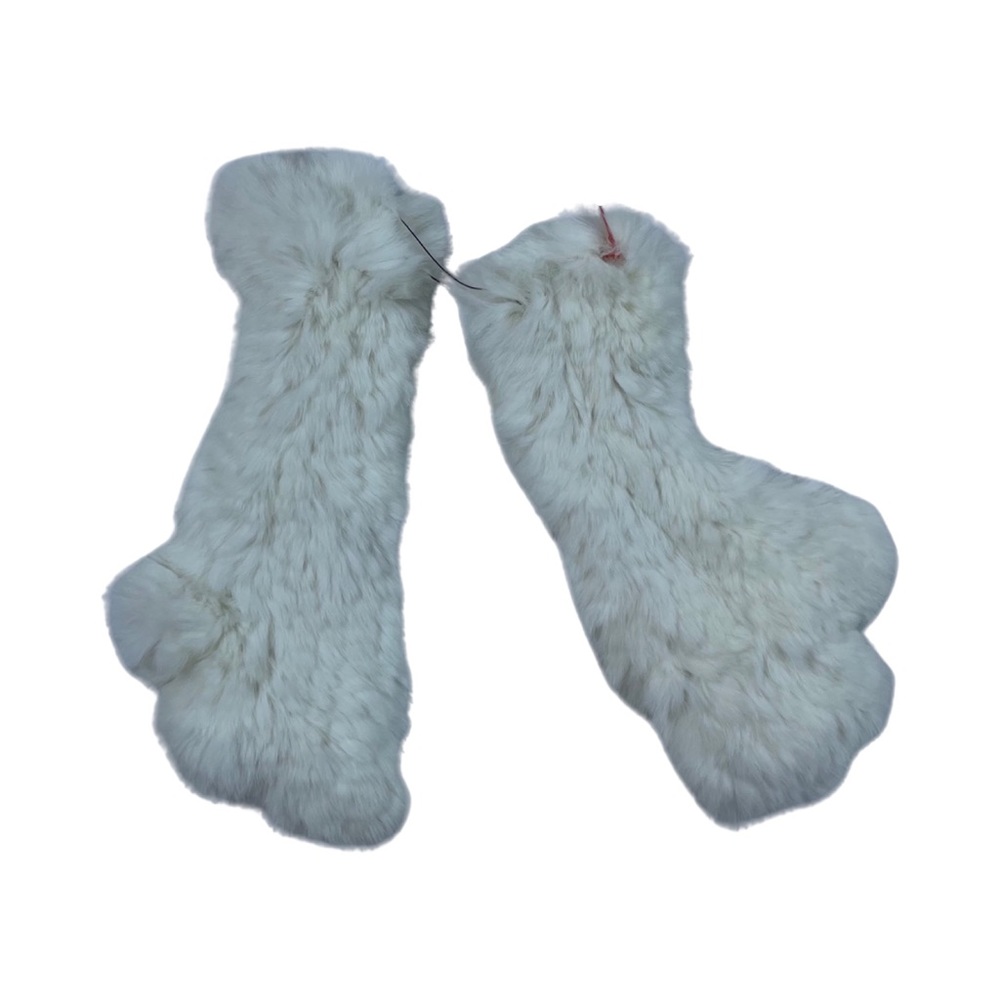 Knitted Rabbit Fingerless Mittens - Picture 2 of 4
